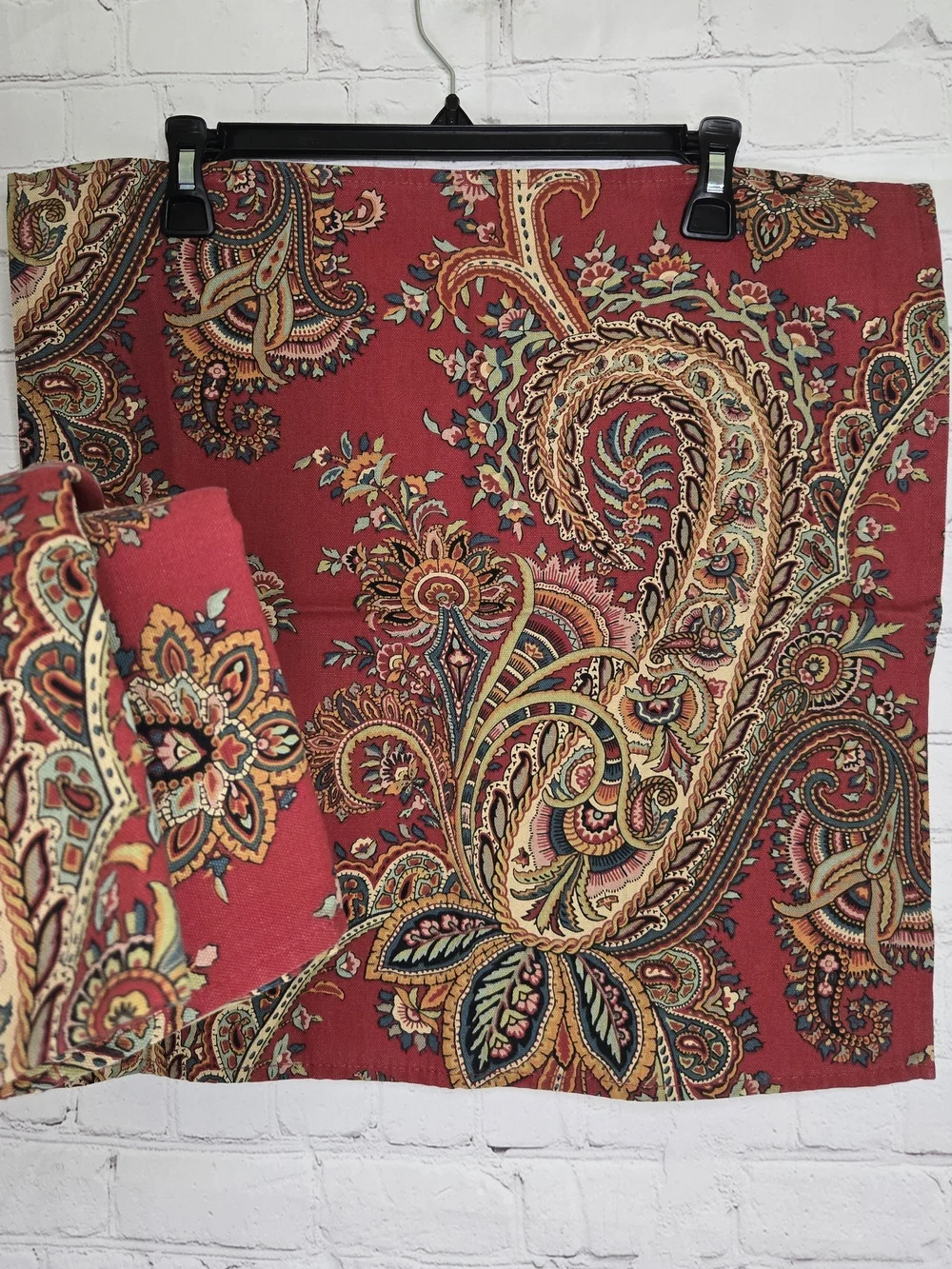 Vtg Chaps Home Ralph Lauren Paisley Cloth Napkins 3pc Red 18' Boho WhimsiGoth